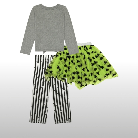 Beetlejuice Toddler Girls Long Sleeve Top, Tulle Skirt & Leggings Set, 3-Pieces - Picture 2 of 7